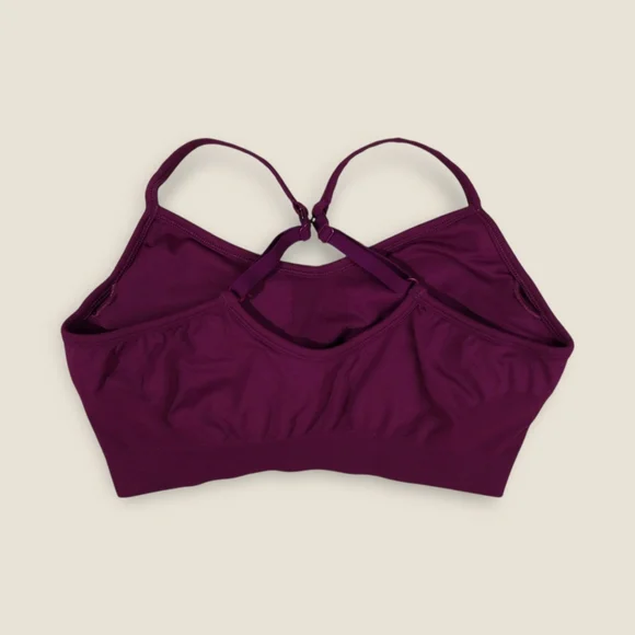 Athleta Renew Bra Size Medium Purple Burgundy Light Impact C Cup Yoga Pilates - Picture 5 of 7